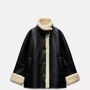 Zara Black and Cream leather jacket